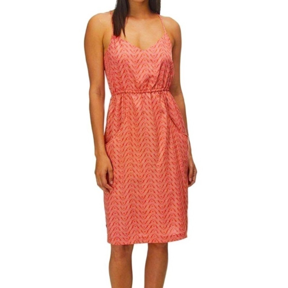 Patagonia Lost Wildflower Dress Sunset Orange Sz M Scandi Girl Gorpcore Vacation